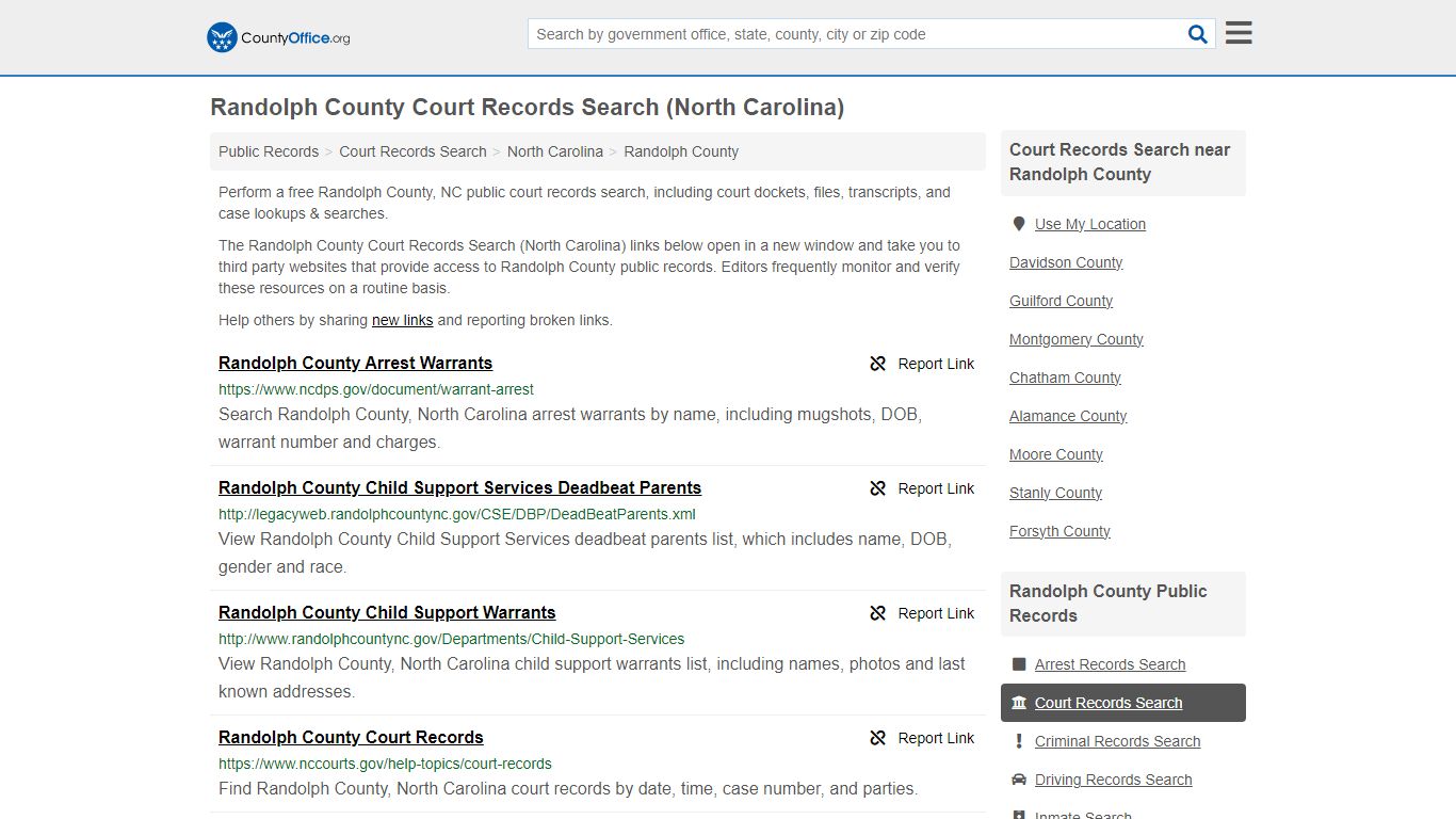 Randolph County Court Records Search (North Carolina) - County Office